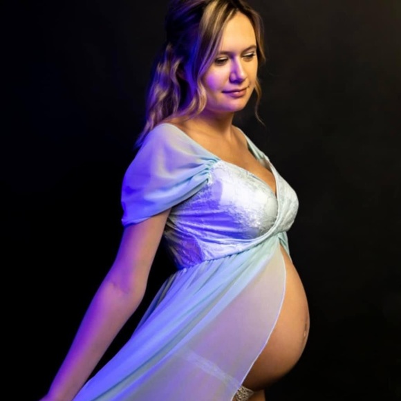 Blue maternity dress - Picture 3 of 3
